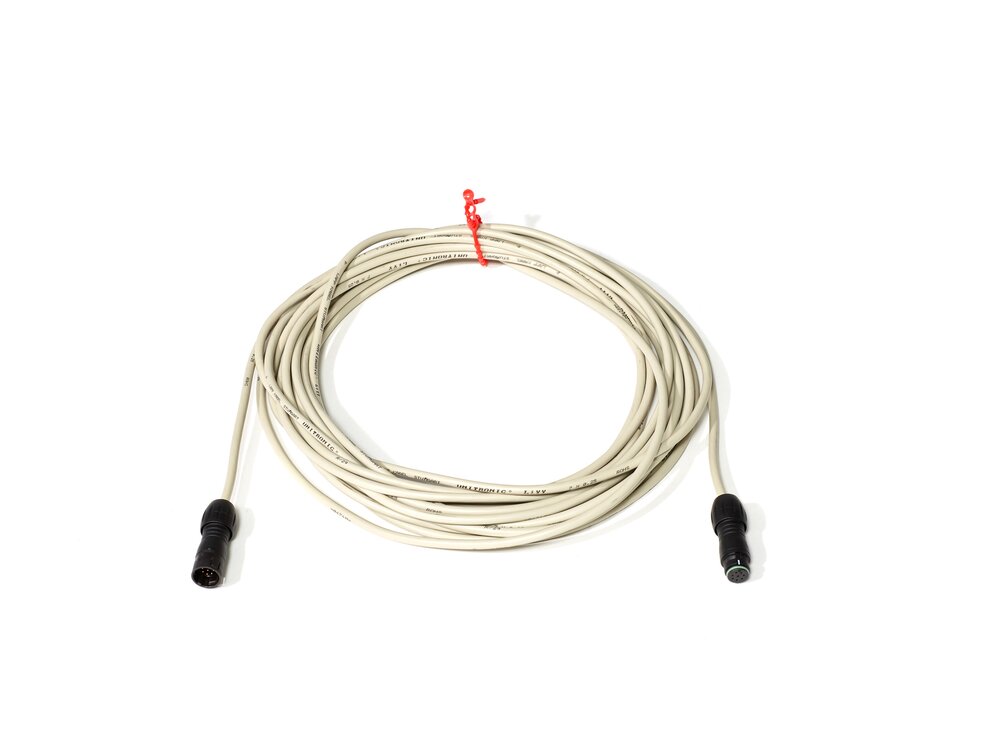 Weißes Verbindungskabel mit Binder-Stecker und Endwiderstand