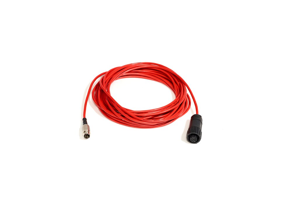 Red connecting cable with DIN plug and Amphenol plug