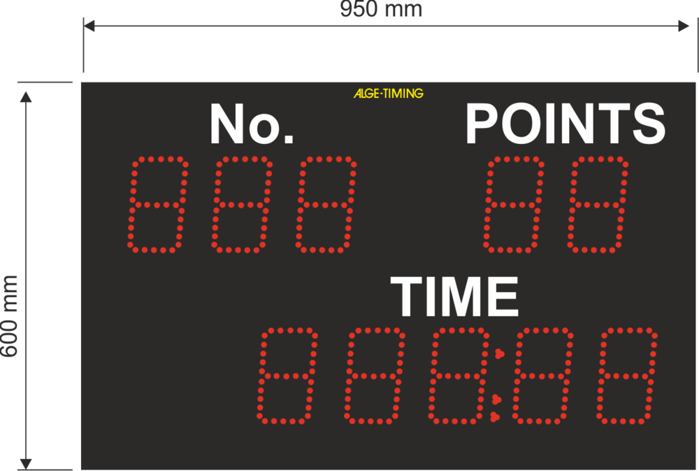 10-digit LED display board for show jumping with start number, points and time