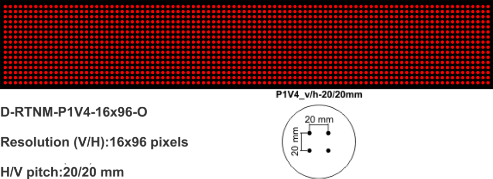 Matrix-Anzeigetafel mit roten LEDs