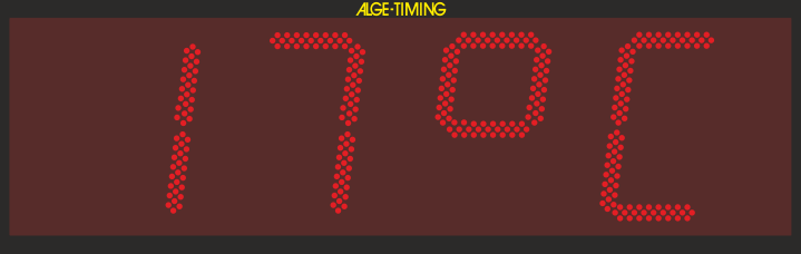 Graphic of a 4-digit LED display board for temperature display
