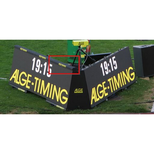 Two ALGE-TIMING video walls with and without edge protection