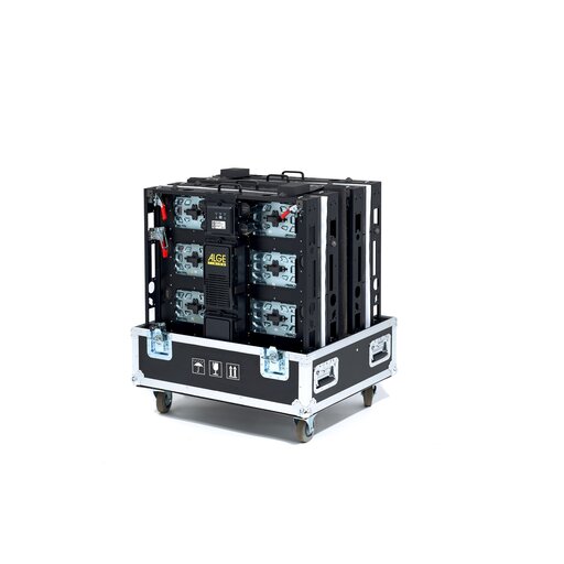 Open flight case equipped with video modules