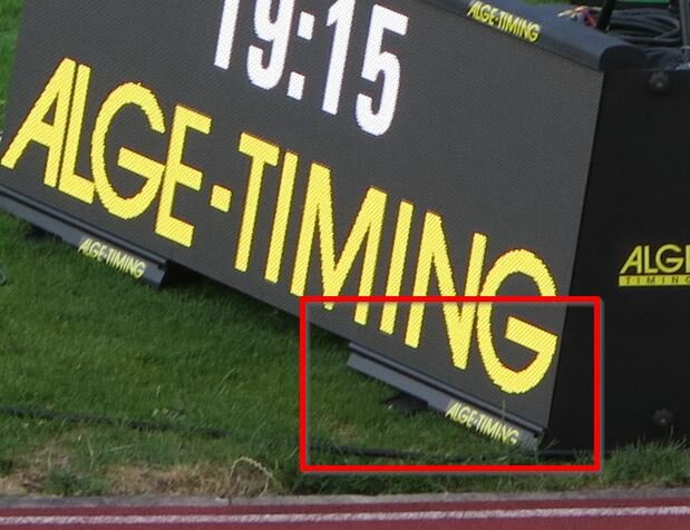 ALGE-TIMING video wall with floor stand in focus