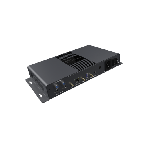 Video wall controller with black housing and connections for HDMI, main and backup