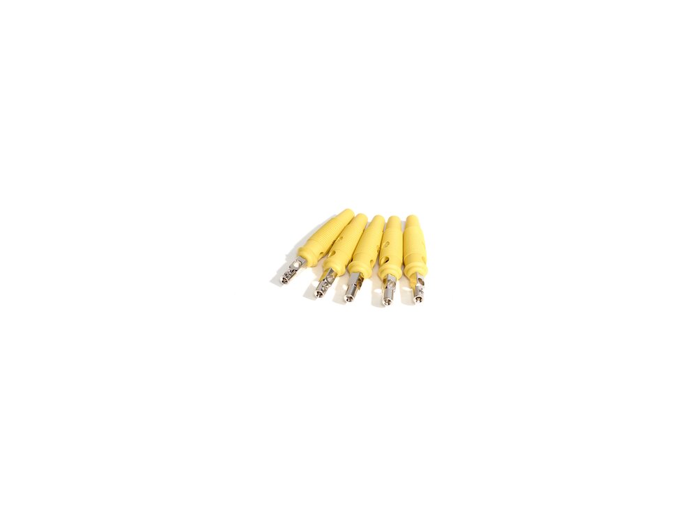 A handful of individual yellow banana plugs